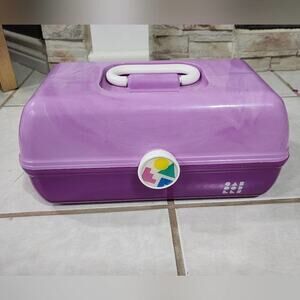 Caboodles purple makeup‎ organizer traveler case made in the USA